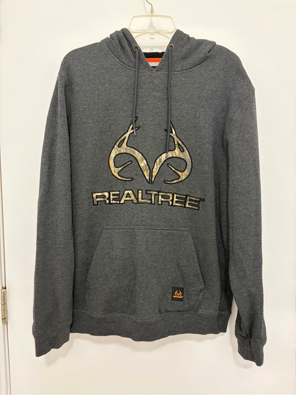 Realtree Gray Hooded Pullover with Camo Logo